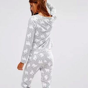 ASOS Llama Print Long Sleeve T-Shirt & Legging Pajama Set
